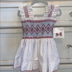 Smocked red white and blue sundress